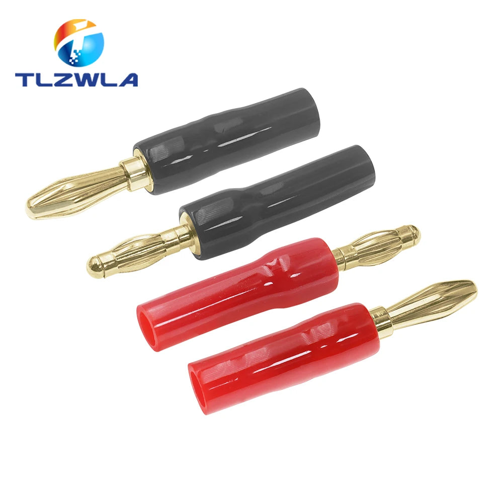 Musical Sound Banana Plugs Speaker Wire Connector Dual Screw Lock 24K Gold Plated Banana Connectors Jack for Speaker Wire