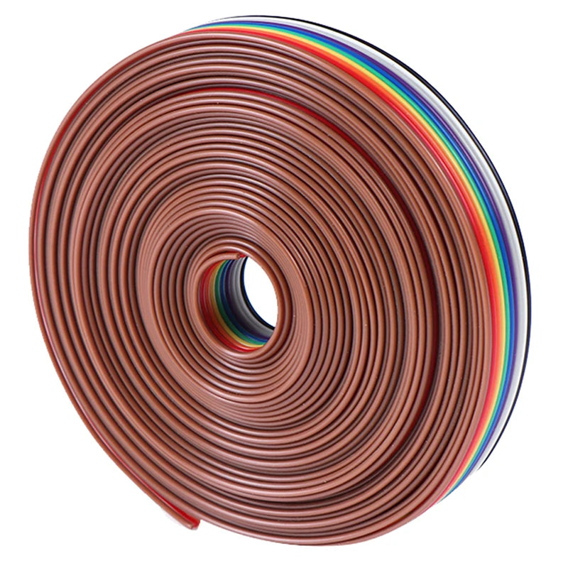 5m Rainbow Ribbon Cable 10 Way Flat Color Wire Flexible Electrical Connection Cable