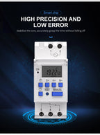 TOMZN 1NO 1NC Din Rail Single Phase Weekly 7 Days Programmable Digital TIME SWITCH Relay Timer AC 220V 230V 12V 24V 48V 16A
