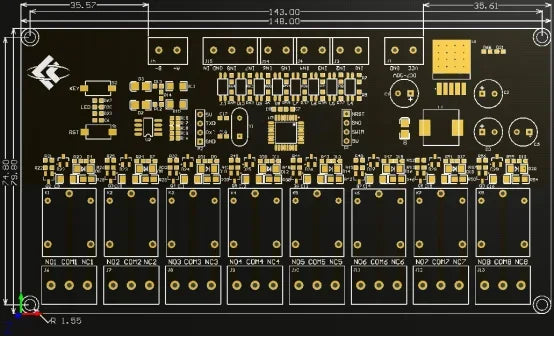Modbus RTU 8 Channel Relay Module RS485/TTL UART 8CH-Input 8CH-Output