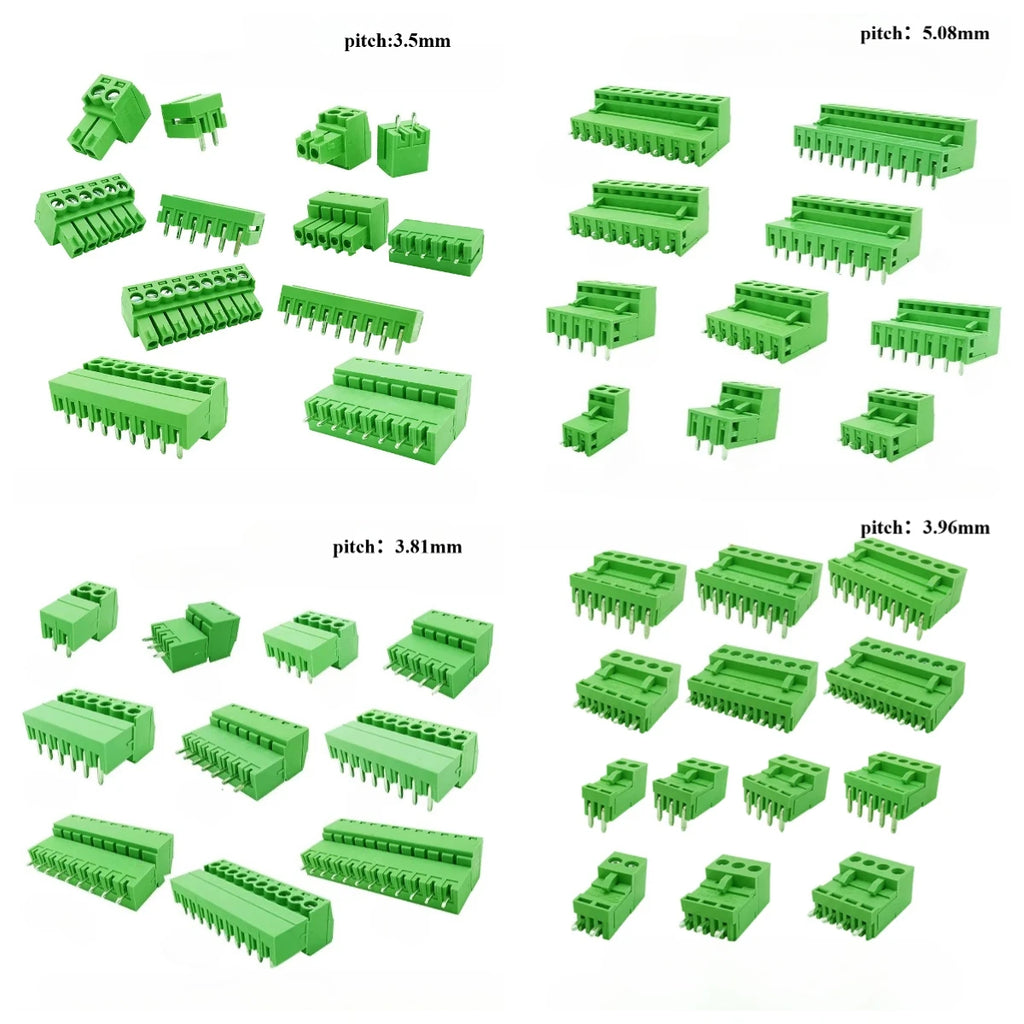 5Pair 15EDG KF2EDG 3.5mm 3.81mm 3.96mm 5.08mm PCB Screw Terminal Block 2-12Pin Male Plug Female Socket Pin Header Wire Connector