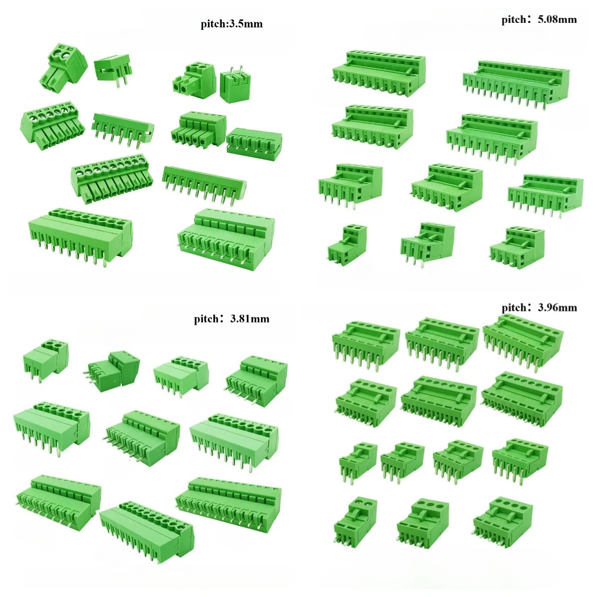 5Pair 15EDG KF2EDG 3.5mm 3.81mm 3.96mm 5.08mm PCB Screw Terminal Block 2-12Pin Male Plug Female Socket Pin Header Wire Connector