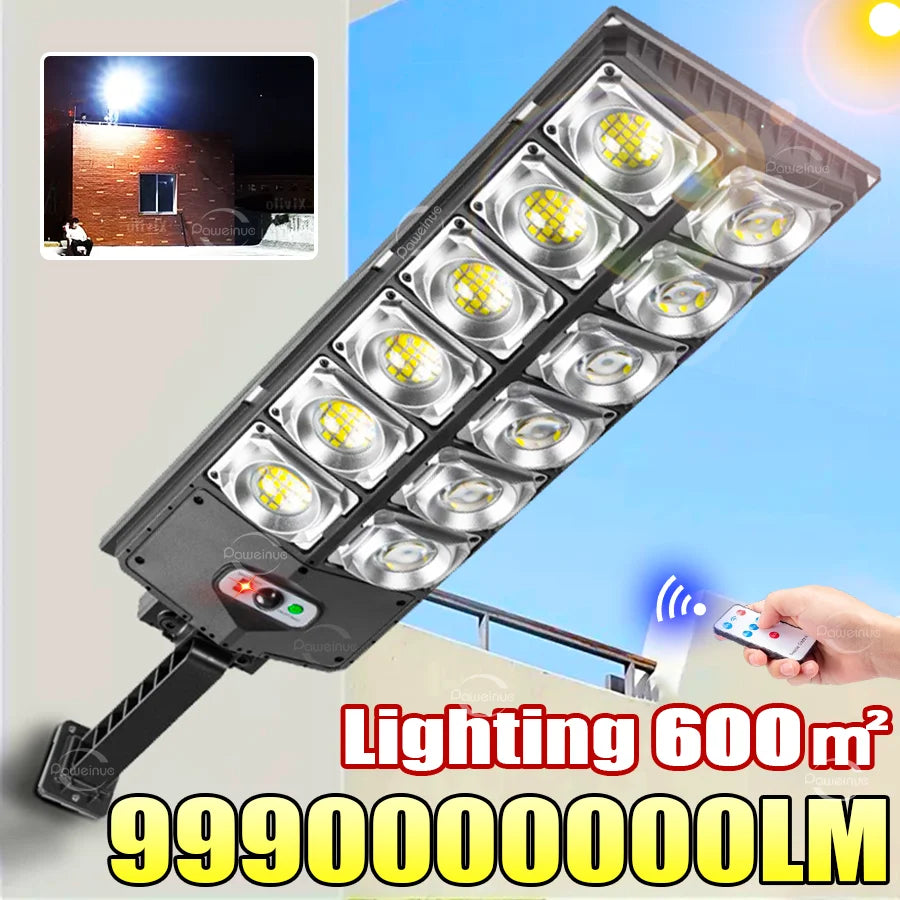 9990000000LM Most Powerful LED Solar Light Outdoor Motion Sensor Solar Lights IPX67 Waterproof Solar Street Lamp Garden Lantern