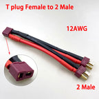 XT60 XT90 T Plug Parallel Battery Connector Male/Female Double Extension Cable Y-Divider/RC Battery Motor3-Way 10AWG 12AWG 14AWG