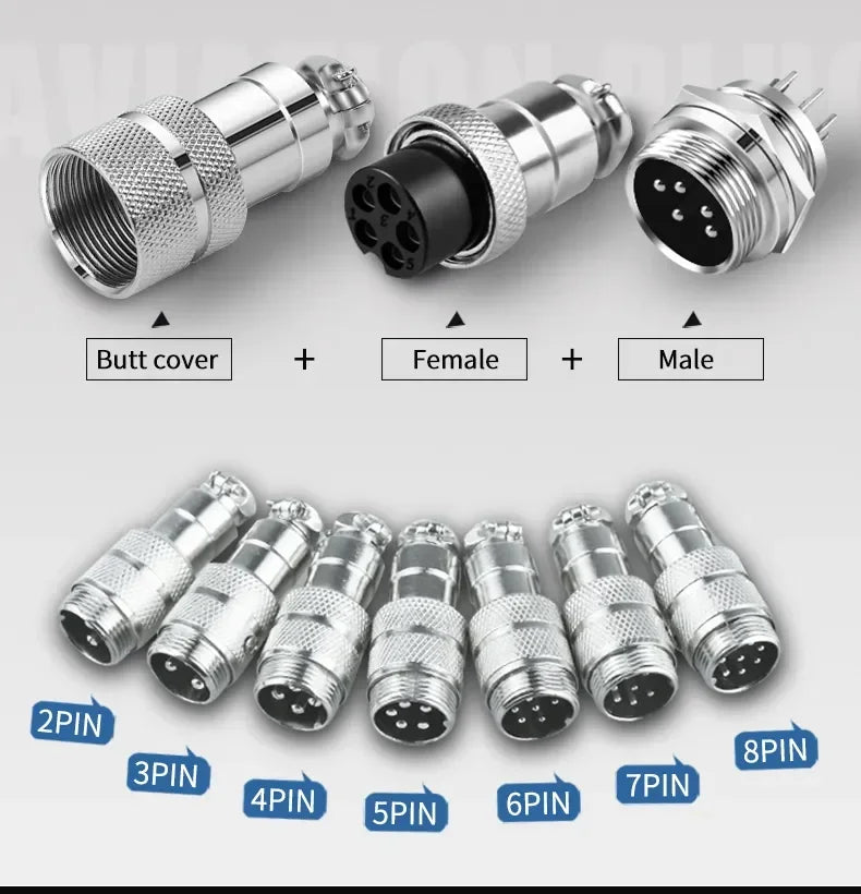 5/10/20 Set GX12 GX16 GX20 Docking Connector 2 3 4 5 6 7 8 9 10 12 14 15 Pin Male Female Aviation Plug Socket Circular Connector