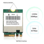 BCM94352Z 1200Mbps NGFF WiFi Card 802.11ac Dual Band 2.4G/5GHz Bluetooth 4.0 M.2 Network Wireless Adapter for Hackintosh Mac