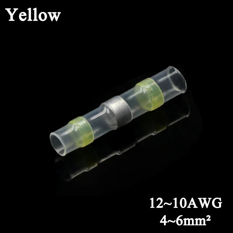 Solder Seal Wire Connectors 3:1 Heat Shrink Insulated Electrical Wires Terminals Butt Splice Waterproof 10/20/30//50/100pcs