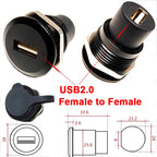 1Pcs Metal Round Socket Module D Type RJ45 Straight Through Network USB2.0 USB3.0 Connector Panel Mounting HDMI CAT6