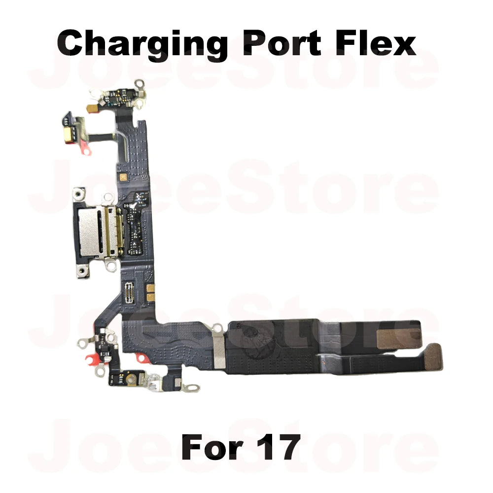1pcs Charging Port Flex Cable for iPhone 17 17Pro 17ProMax Air US USB Charger Dock Connector With Microphone Ribbon Repair