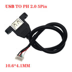 4pin 5pin USB to XH2.54/PH2.04p/MX1.25/SH1.0 Female/Male Cable USB To DuPont Data Adapter 30cm 18AWG 14AWG Touch Screen Cable