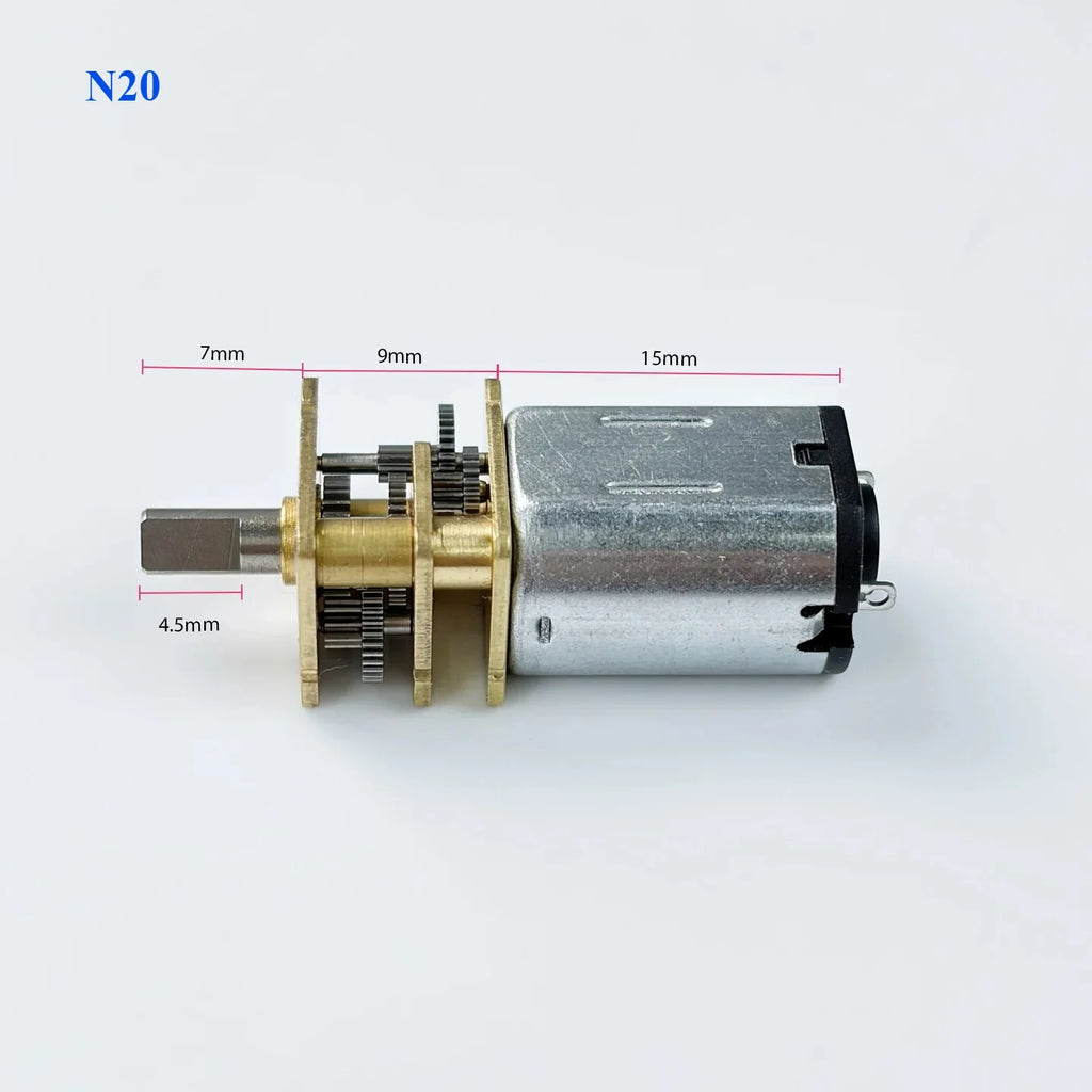 1PC Mini N10/N20/N30 Full Metal Gear Motor DC 3V 5V 6V 9V 12V Slow Speed Large Torque DIY Toy Model Electric Lock