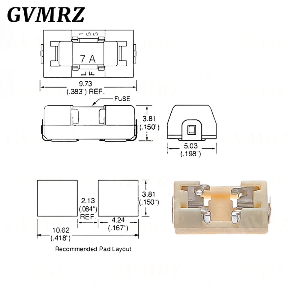 10PCS 1808 SMD Fuse Fast Acting Surface Mount Fuses 0.5A 0.75A 3A 4A 5A 6.3A 10A 12A 15A 500MA 750MA for PCB Circuit Protection