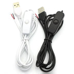 1.5M USB Connector Cable Extension 2 Pin Power Supply Wire On/Off Switch Electrical 5V Wire Black/White For LED Lighting DIY