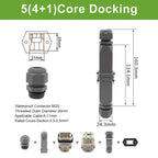 HA Heavy Duty Connector Kit 4/5/6/8 Core Pins Male&Female Insert Plug HDC-HA Rectangular Waterproof Industrial Aviation Socket