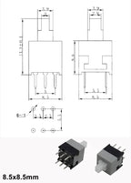 (10-100PCS) Micro Tact Push Button Switch Self-Lock/Reset 6Pin 5.8x5.8mm 7x7mm 8x8mm 8.5x8.5mm for PCB Repair/Electronics DIY