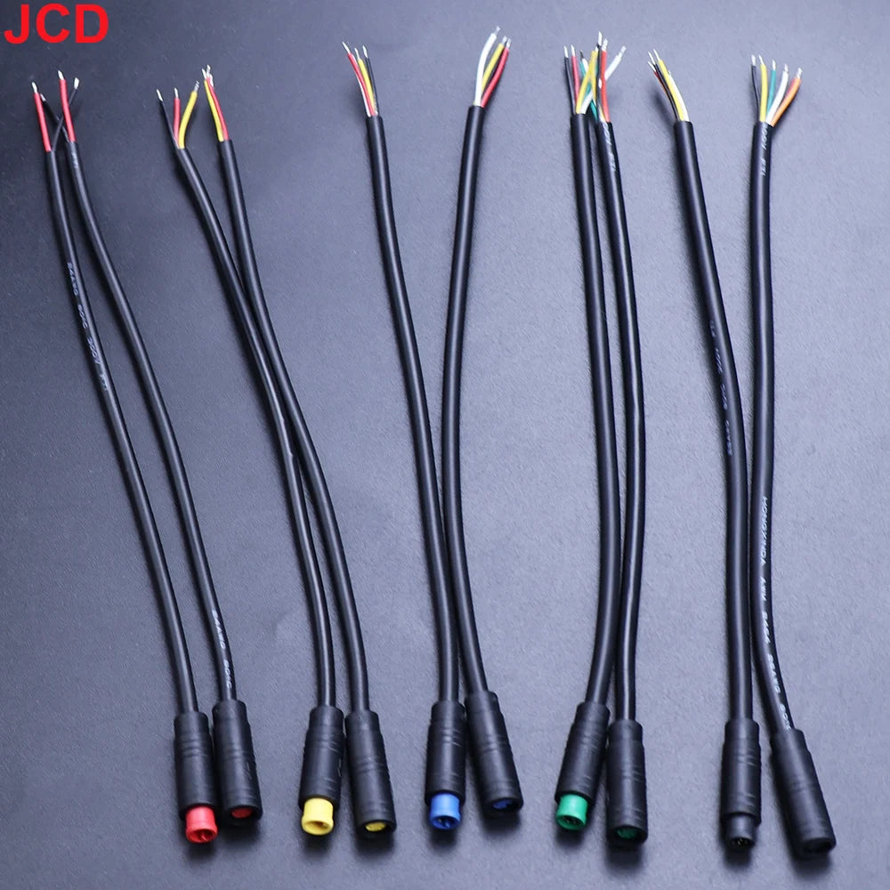 JCD M6 M8 2/3/4/5/6Pin Core 6mm Male Female Julet Electric Ebike Butt Plug Connector Cable Signal Sensor Waterproof Scooter Wire