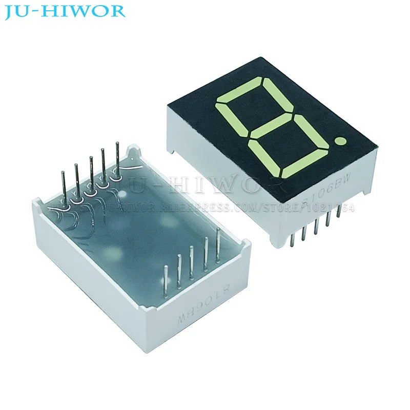 10pcs 10Pins 8106AW 8106BW 0.8 Inch 1 Digit Bits 7 Segment White LED Digital Display Digitron Common Anode Cathode C-A C-C