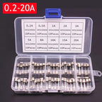 100/72pcs 5 * 20 6 * 30 Fast Melting Glass Tube Fuse Car Glass Tube Fuse Set with Box 0.2-20A 0.5-30A Household Fuse
