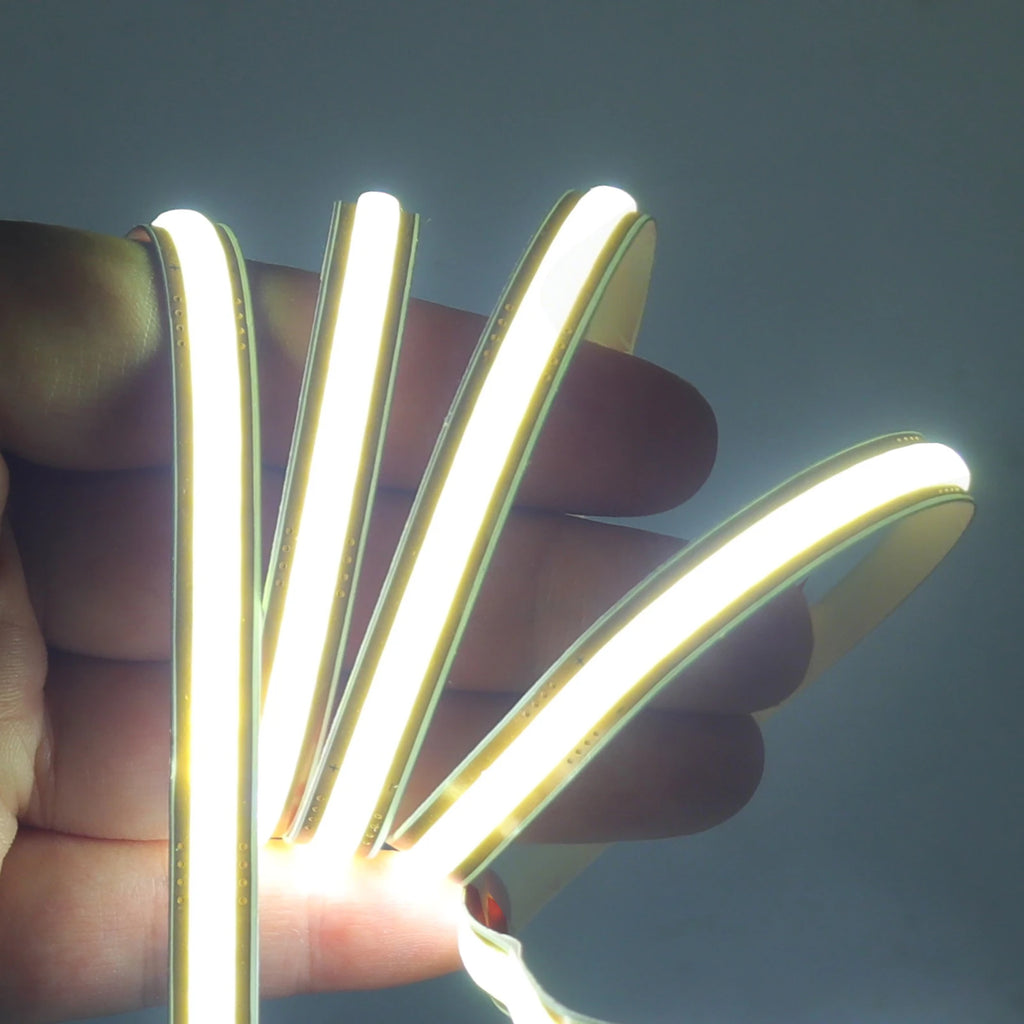 5mm 8mm PCB COB LED Light Strip Free Cut 12V 24V With 2PIN Wire DC Plug 400LEDs/m 3000k 4000k 6000k Flex Lamp 0.5m 1m 5m 10m 20m