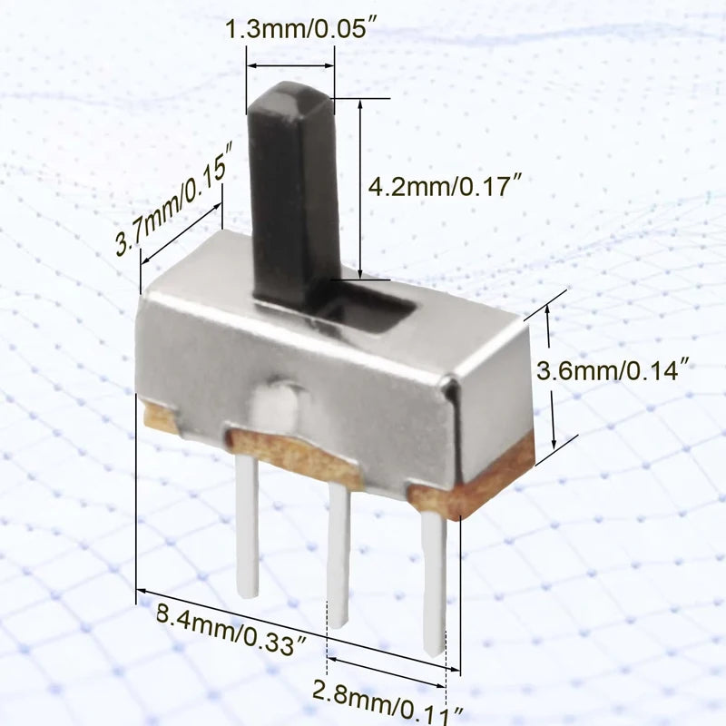 20PCS Toggle Switch SS12D00 DIP Slide Switch 3Pins SS12D00G3 The Power Switch Hand Shank