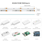 WS2811 Addressable 630 720 LEDs Dream Color FCOB RGB IC LED Light Strip 12mm 12V 24V Flexible WS2812B FOB COB Led Lights RA90
