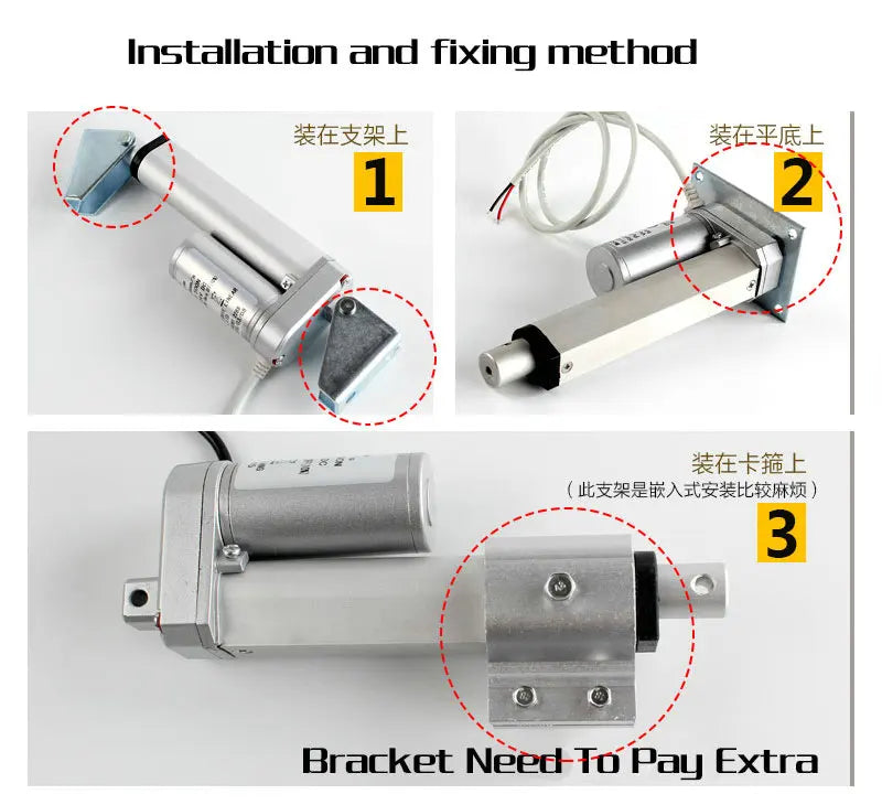 Electric Linear Actuator 12V/24V DC Motor 400mm Stroke Linear Motion Controller 100/300/500/700/1000/1200/1500N