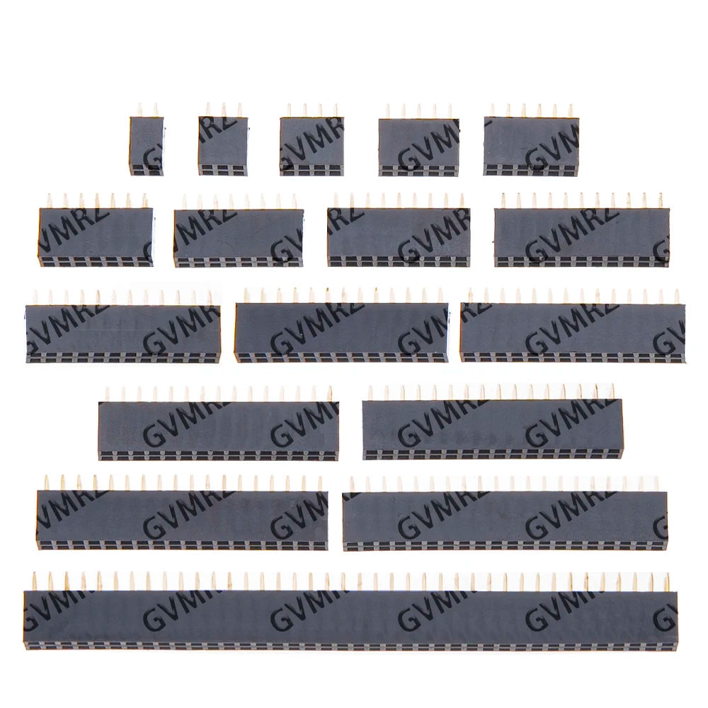 2.54mm 2x2/2x20/2x18/2x16/2x15 Double Row Female 2~40P PCB Board bend/Straight angle Pin Header socket Connector Pinheader