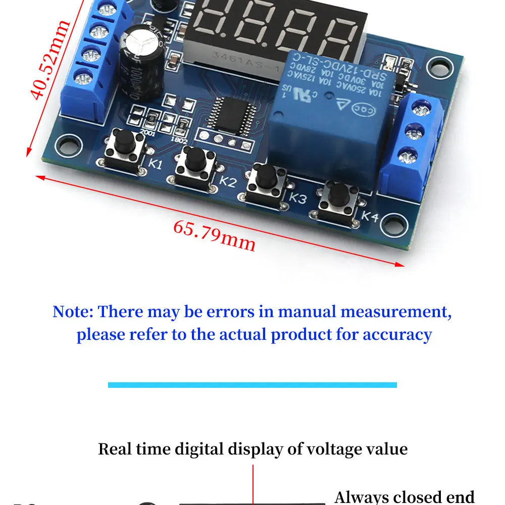 DC 5V Voltage Detection Relay Switch Board Charge and Discharge Protection Detection Upper and Lower Limit Alarm Control Module