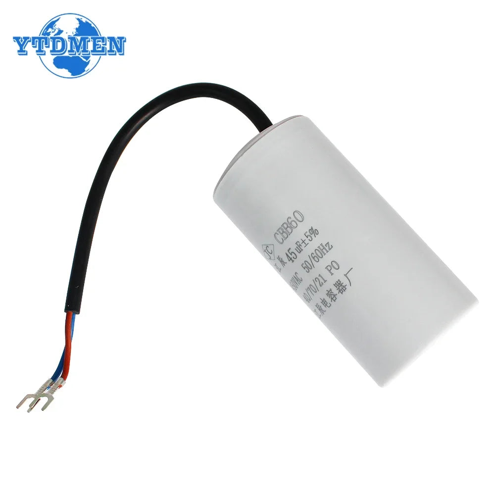 1PCS CBB60 Motor Run Capacitor 450V AC Starting Capacitors 5% 4UF 8UF 10UF 16UF 25UF 30UF 60UF for Washing Machine, Water Pump