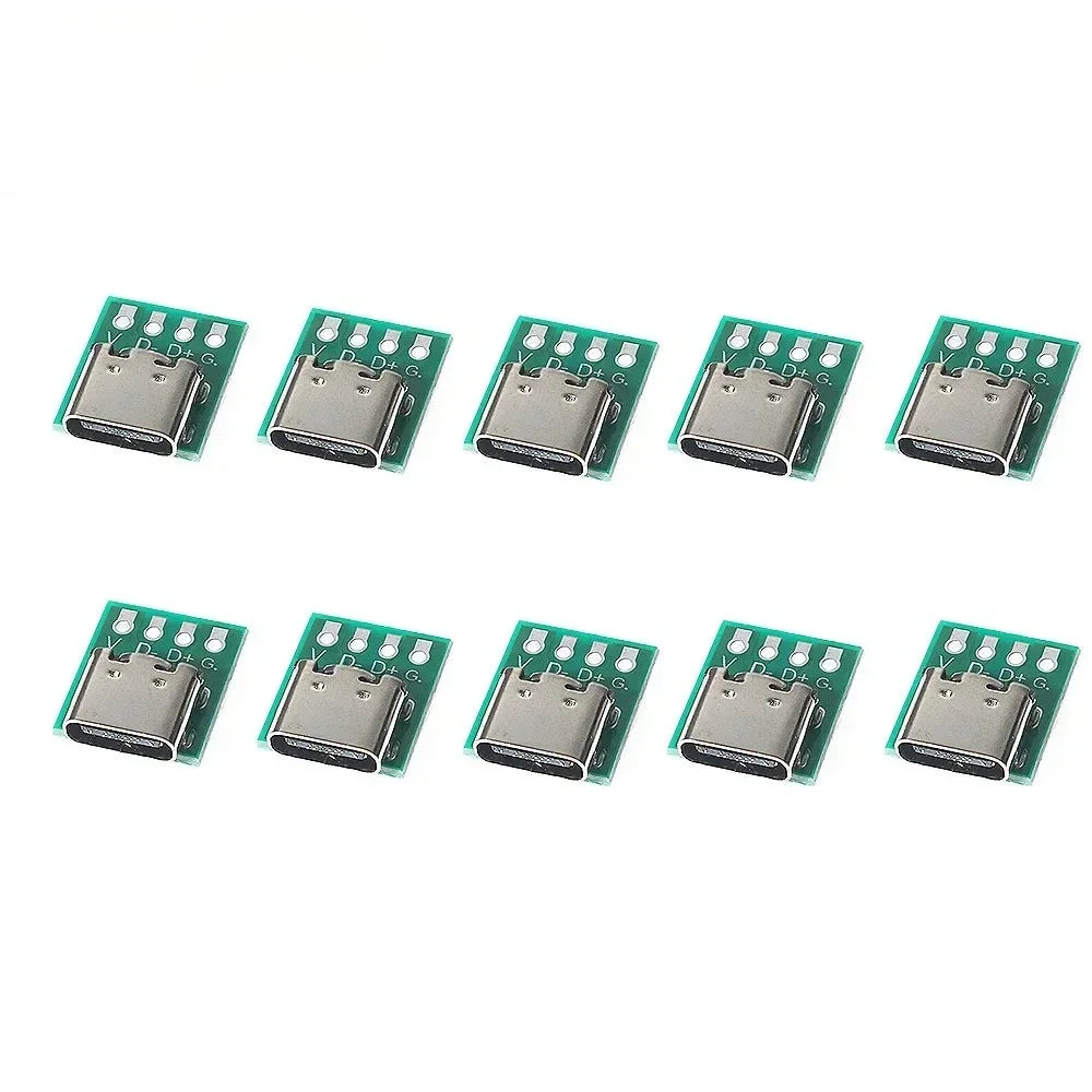 10PCS TYPE C USB 3.1 Connector 16 Pin Test PCB Board Plate Adapter Socket for Data Line Cable Transfer Test Board