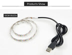5V 1M 2M 3M 4M 5M USB Cable Power LED strip light lamp SMD 3528 Christmas desk Decor lamp tape For TV Background Lighting