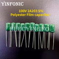 50Pcs/200Pcs Mylar Film Capacitor 100V 2A203J 20nF 2A203 5% Polyester Film capacitor