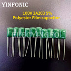 50Pcs/200Pcs Mylar Film Capacitor 100V 2A203J 20nF 2A203 5% Polyester Film capacitor