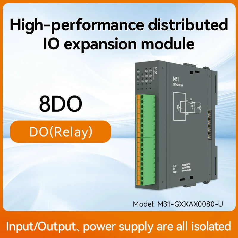 RS485 RJ45 DI/DO/AO/AI Distributed Remote IO Module CDEBYTE M31-U Series Modbus NEW Version Support PNP NPN DIP Free Splicing