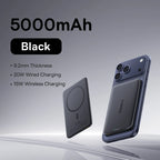 Baseus 5000mAh Magnetic Power Bank 15W Wireless 20W Wired Charging Thin Card-Sized Slim Portable Powerbank for iPhone 17 Samsung
