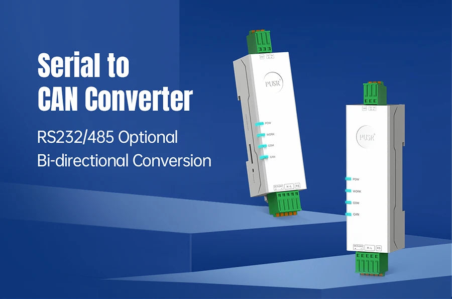 PUSR RS485 RS232 to CAN Bus Converter CAN to Ethernet  Bi-directional Communication Industrial CAN Gateway Modbus RTU USR-CAN114