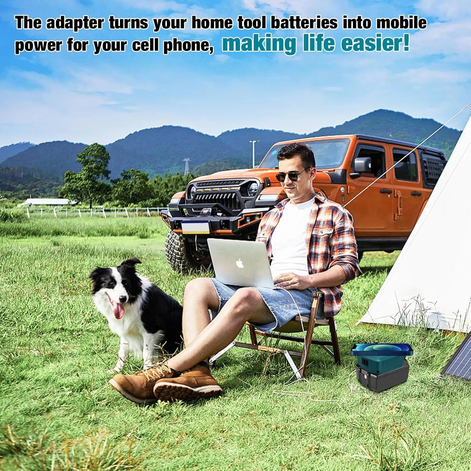 Fast Wireless Charger Adapter for Makita/Milwaukee/Dewalt 18V Battery - with Type C & USB Output, Wireless Phone Charger
