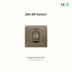 Avoir Bronze Brushed Toggle Switch 1-4 Gang 2 Way Metal Lever Wall Light Switches Standard Plug Adapter Electric Socket With Usb