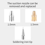 LUXIANZI 220V 50Hz Electric Suction Gun Vacuum Solder Sucker Tin Soldering Iron Desolder Pump Repair Welding Tools with Nozzle