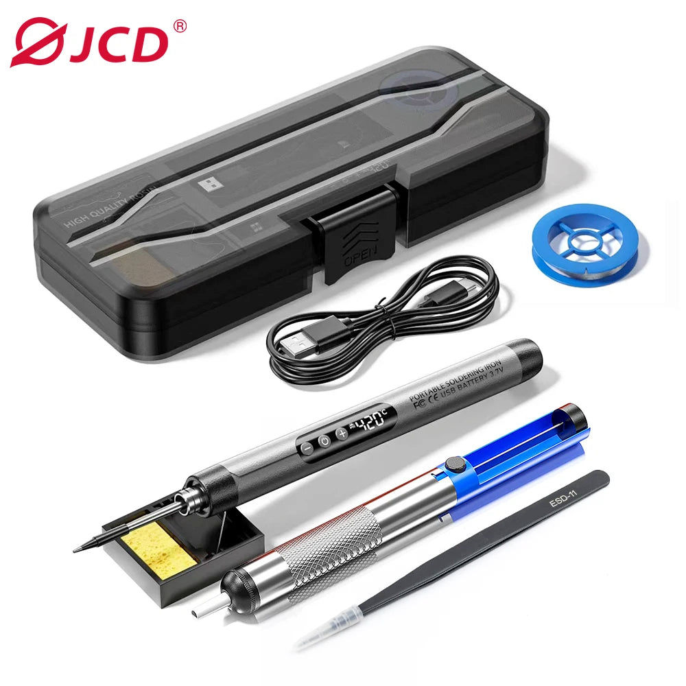 Multifunctional USB Digital Electric Soldering Iron Set Kit Intelligent 300-450℃ Temperature Adjustable Solder Iron Welding Tool