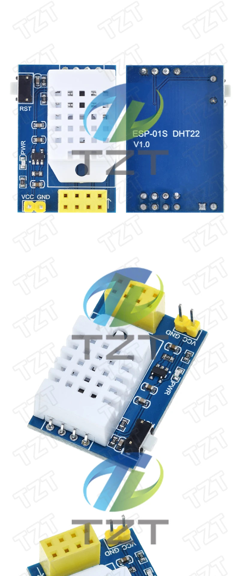 TZT DHT22 AM2302 Temperature Humidity Sensors Module ESP8266 WIFI interface Board ESP8266 ESP-01/01S Adapter Replace