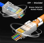 Linkwylan Cat7 Cat6 Cat5e UTP STP Pass Through Plug Network RJ45 Modular Connector 1.1/1.3/1.5mm Holes For Solid Stranded Cables