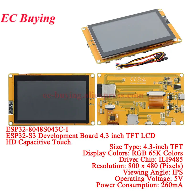 ESP32 S3 for Arduino LVGL WiFi Ble Development Board 2.4 2.8 3.2 3.5 4.3 5 7.0 inch 240*320 Display Screen LCD TFT Module Touch