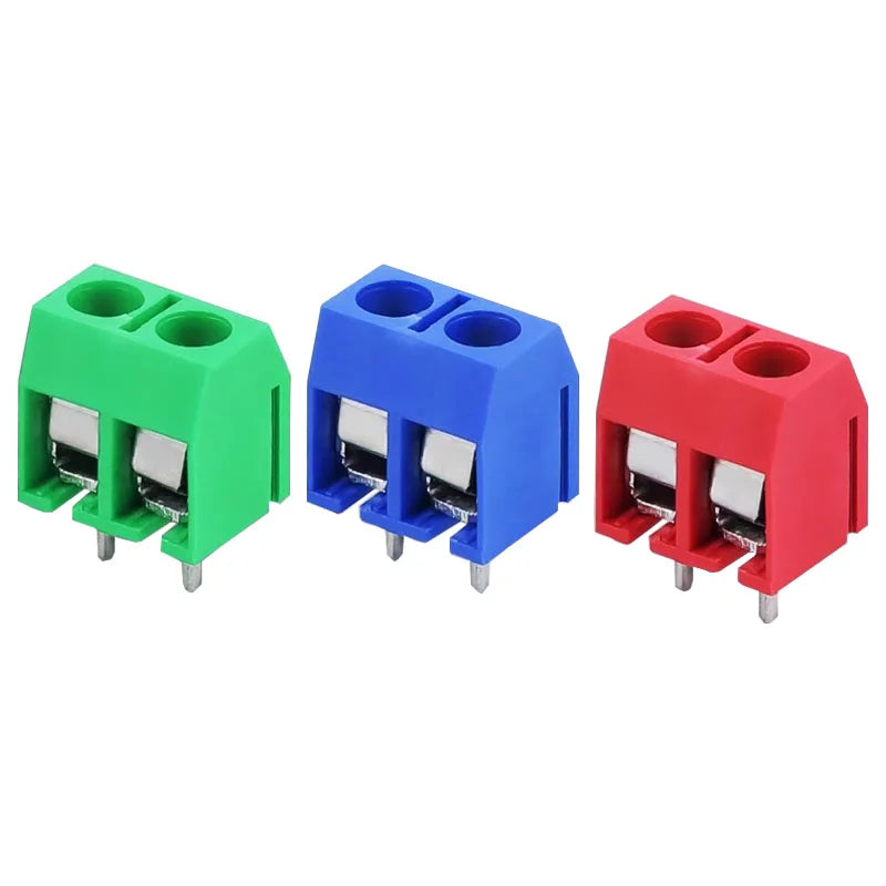 Free shipping 20Pcs/lot KF301-5.0-2P Pitch 5.0mm Straight Pin 2P Screw PCB Terminal Block Connector Blue GREEN RED Connector