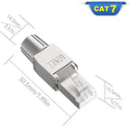 Denswire CAT7/CAT6A RJ45 Connectors, Tool-Free Shielded Zinc Alloy Ethernet Plugs Termination Plug Fits Solid/Stranded Cable