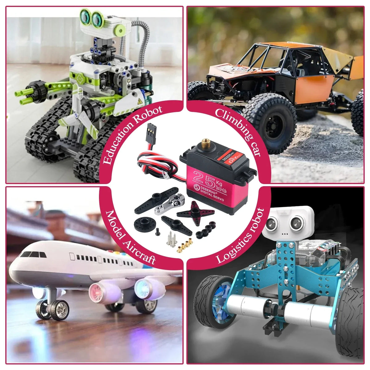 25KG Digital Servo Full Metal Gear IP66 Waterproof for 1:8 1:10 1:12 RC Car Crawler Robot 180/270 Degree High Precision