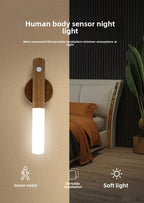 LED Rechargeable Magnetic Wall Lamp Smart Motion Sensor Night Light Portable for Hallway Bedroom Stairs Bathroom Cabinets Decor