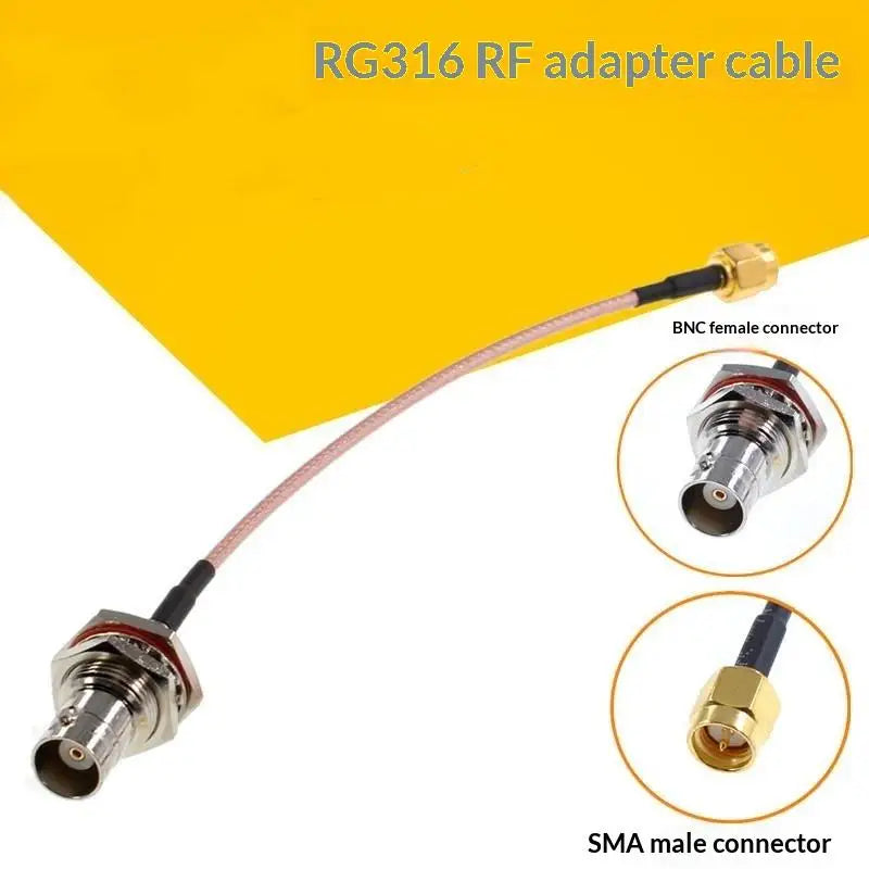 SMA to BNC Plug Adapter 1Pcs RP-SMA Male Female Plug with Nut Bulkhead Jack High Performance for CCTV Camera