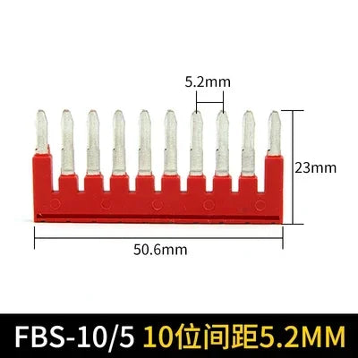 2/3/4/5/10 Seats Terminal Strip Jumper Plug-in Fixed Bridge PT ST UT DIN Rail Terminal Blocks center connection bar Accessories