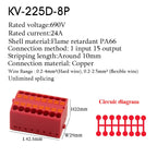 1Pc Wire Electrical Cable Connectors Plug-in Terminal Block PTFIX 2.5mm² Splitter Spliceable DIN-Rail Mounting Junction Box Tool